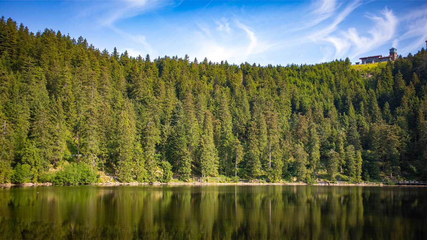 am Mummelsee angekommen, der Startpunkt bei der Grindehütte ist noch zu sehen