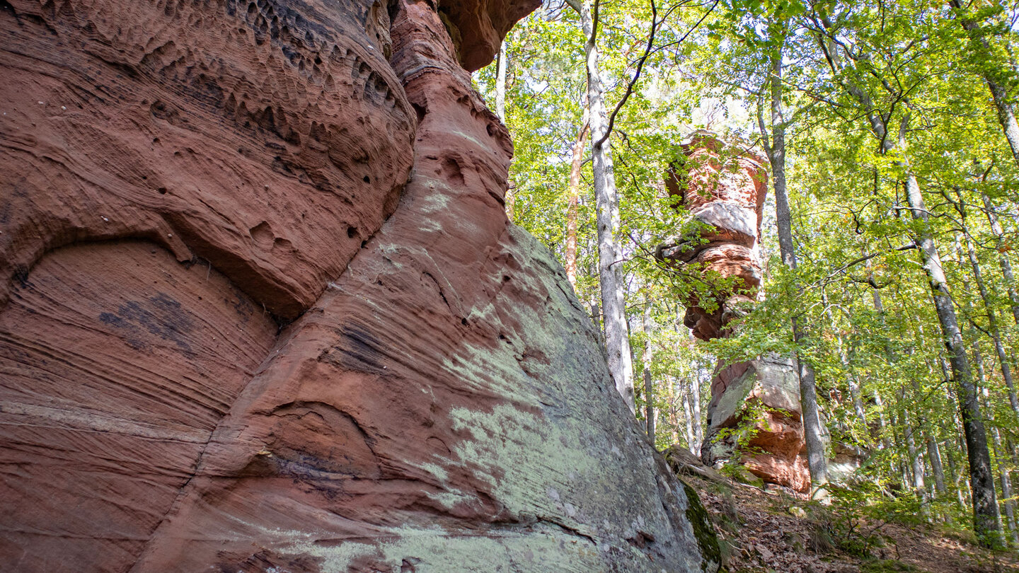 Blick vom Habichtsfelsen auf den Wespenfelsen