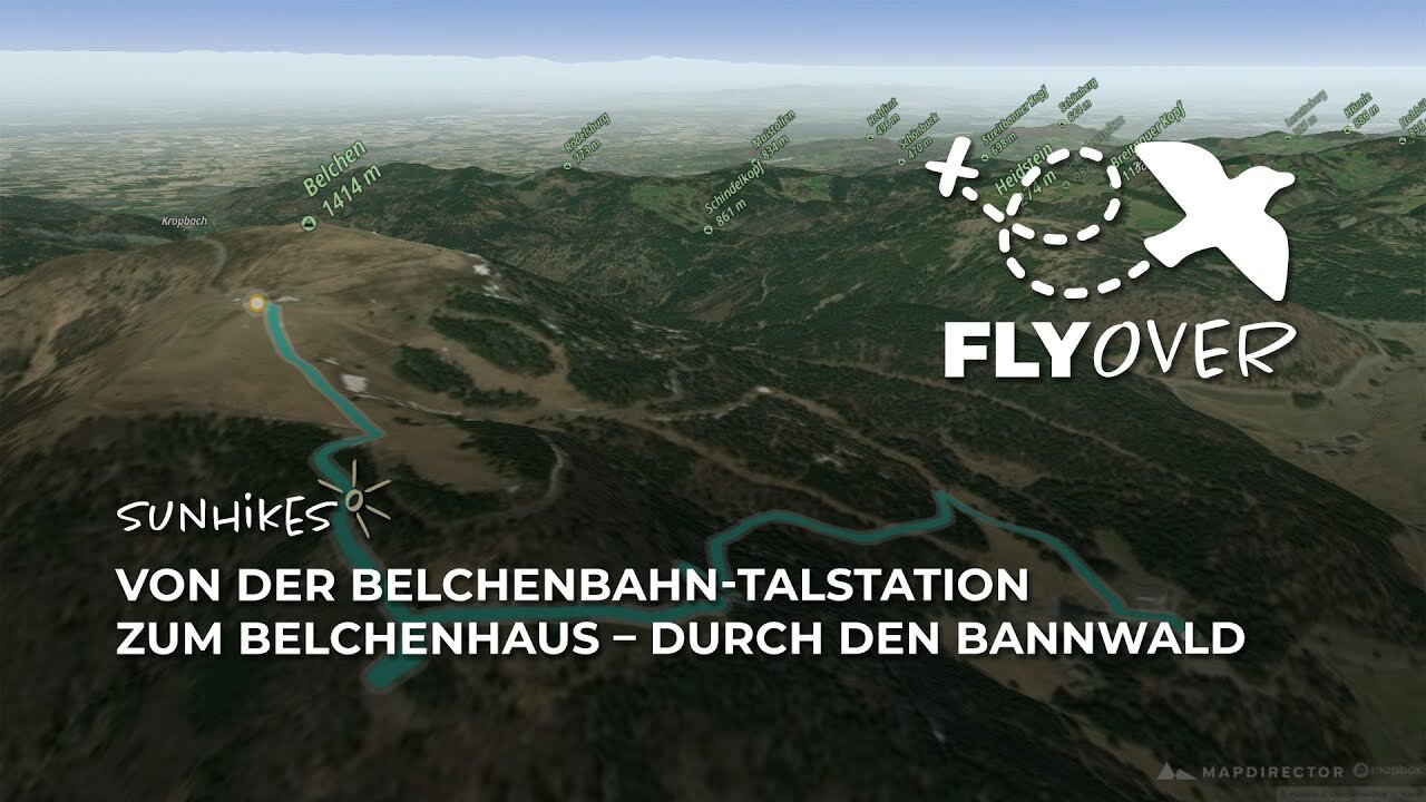 Belchenbahn Talstation zum Belchenhaus über den Hagstutzfelsen – Flyover