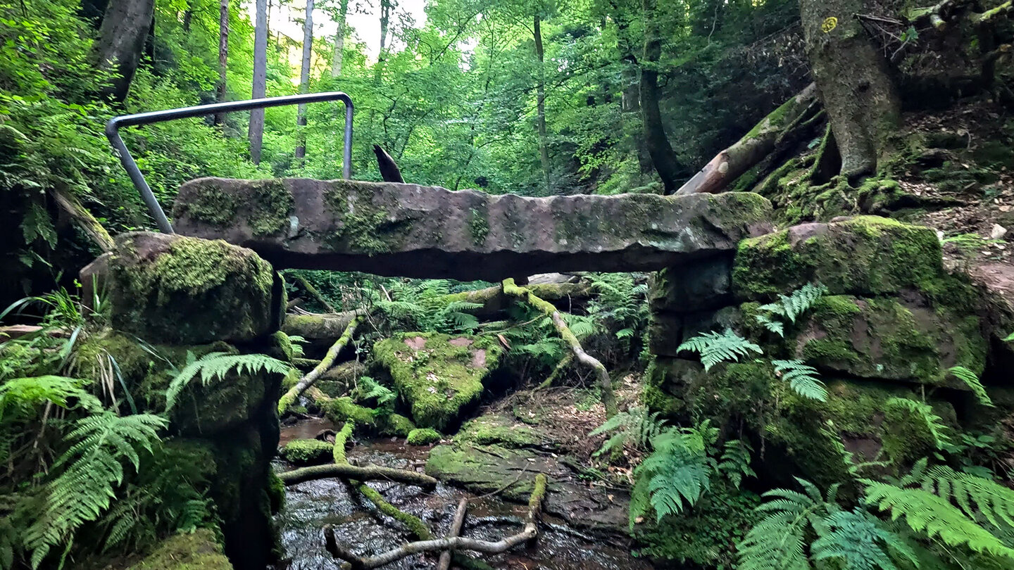 Brücke über das Schlossbächlein in der Wolfsschlucht bei Zwingenberg Brücke in der Wolfsschlucht bei Zwingenberg