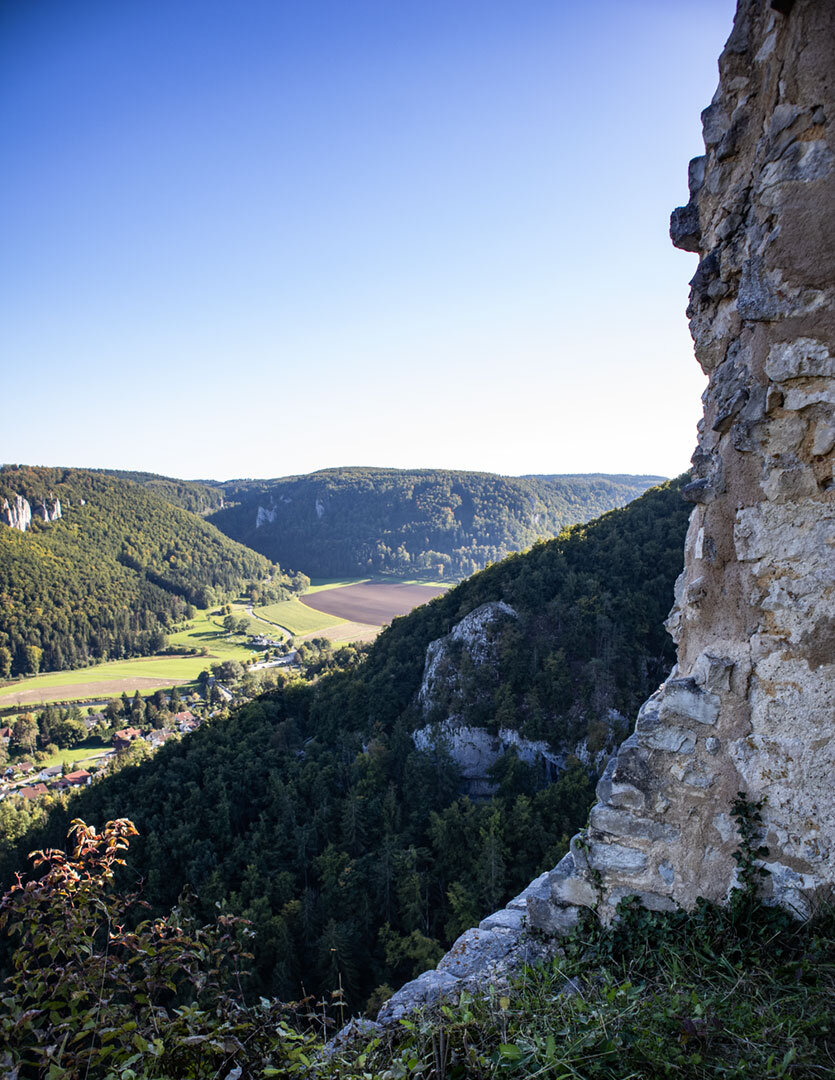 Ausblick von der Ruine Hausen in Donautal