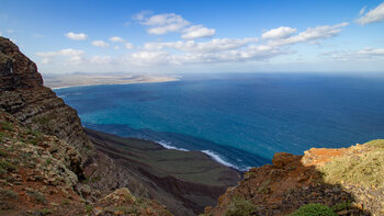 Blick über die Klippen bis nach Caleta de Famara und La Santa