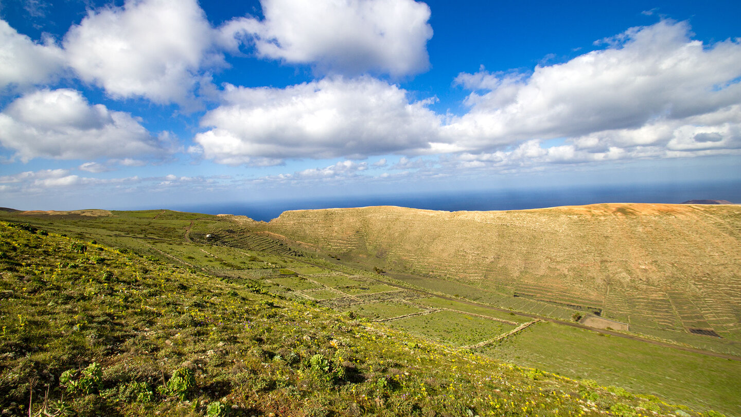 Blick auf die Wanderroute am Risco de Famara