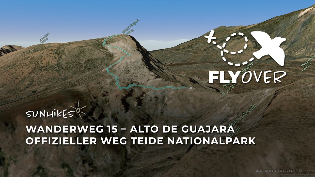 Gipfelsturm auf den dritthöchsten Berg des Nationalparks: Teneriffa Wanderweg 15 im 3D-Flyover