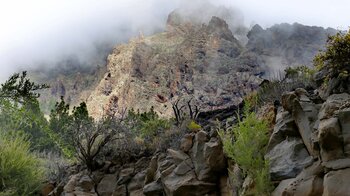 Bergflanke am Barranco del Cosme auf der Wanderung zum Arafo Vulkan