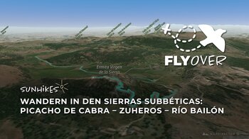 Vom Picacho de Cabra nach Zuheros: 3D-Flyover durch die Schlucht des Río Bailón