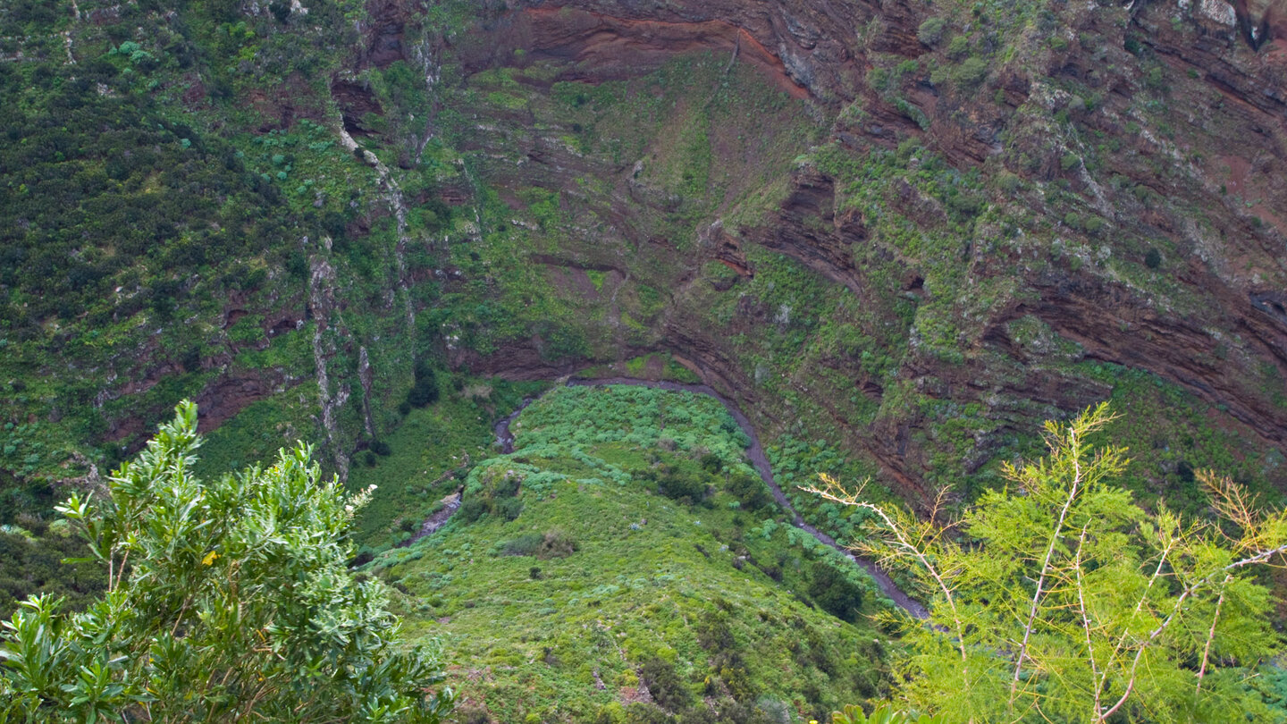 Blick auf den Grund der Schlucht Barranco Fagundo