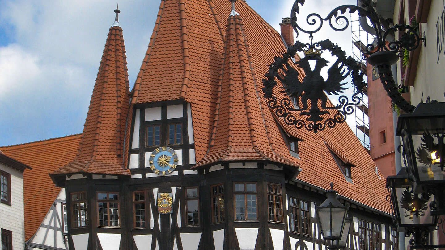 das Rathaus von Michelstadt im Odenwald Rathaus von Michelstadt im Odenwald