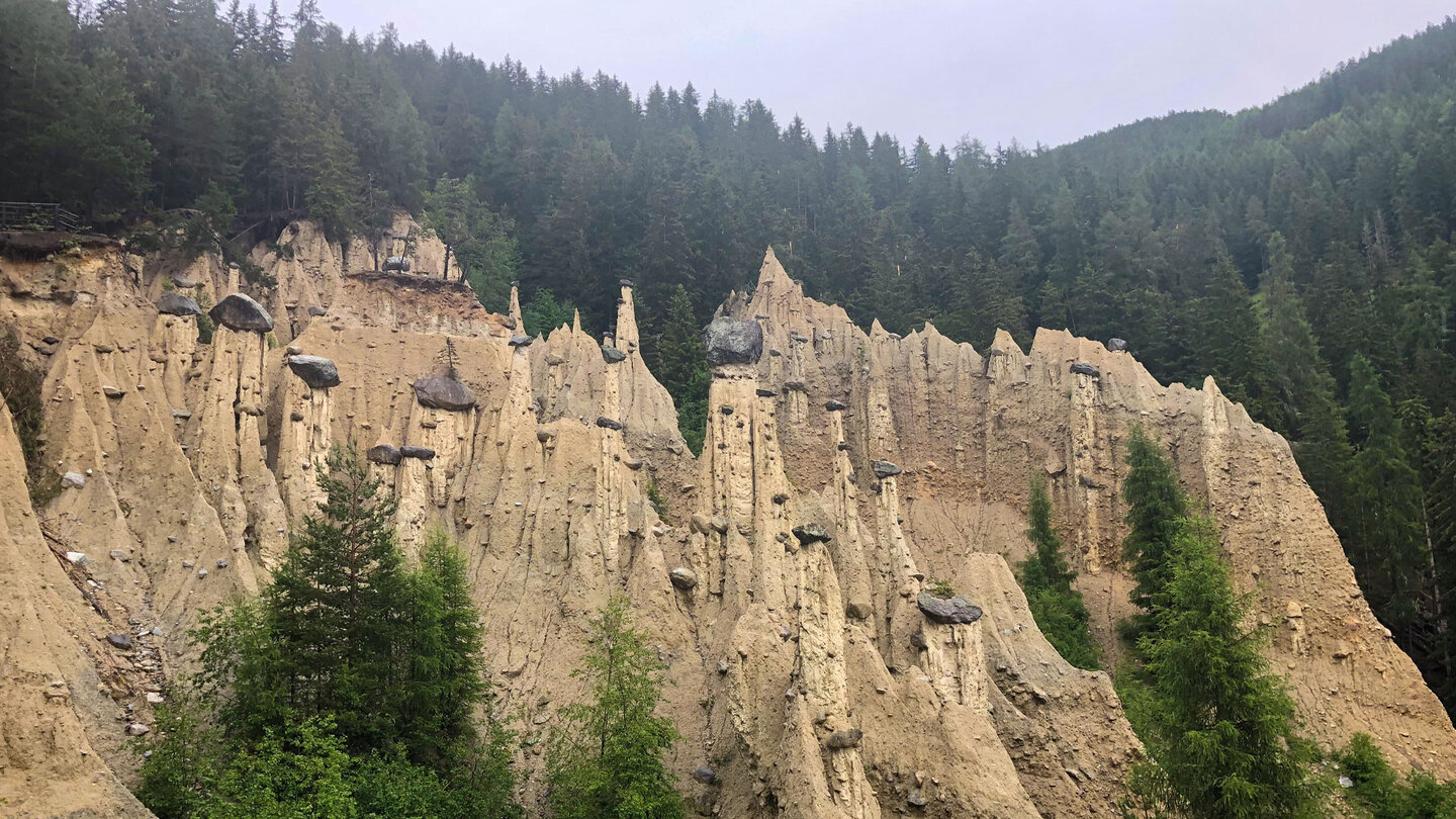 Blick auf die Erdpyramiden