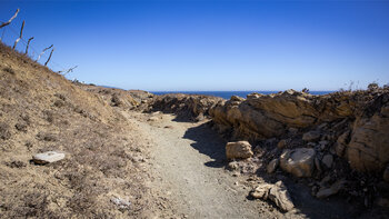 Wanderweg an der Abruchlinie beim Colada del Camino