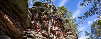 Metallleiter auf den Lanzenfahrter Fels