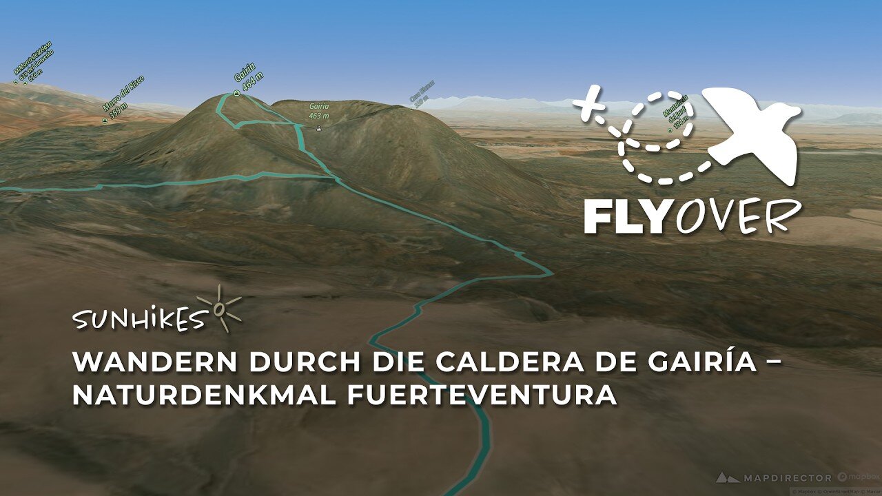 Gigantischer Vulkankrater im Inselzentrum: Die Caldera de Gairía im 3D-Flyover erkunden
