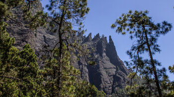 die nadelförmigen Felsspitzen Los Agujeritos vom Wanderwg