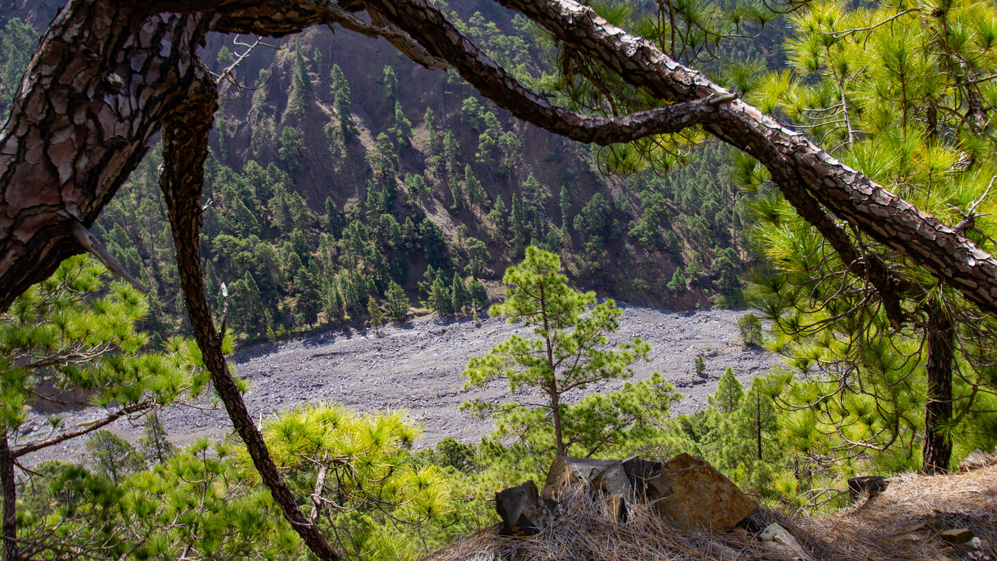 Tiefblick ins Kiesbett des Rio de Taburiente