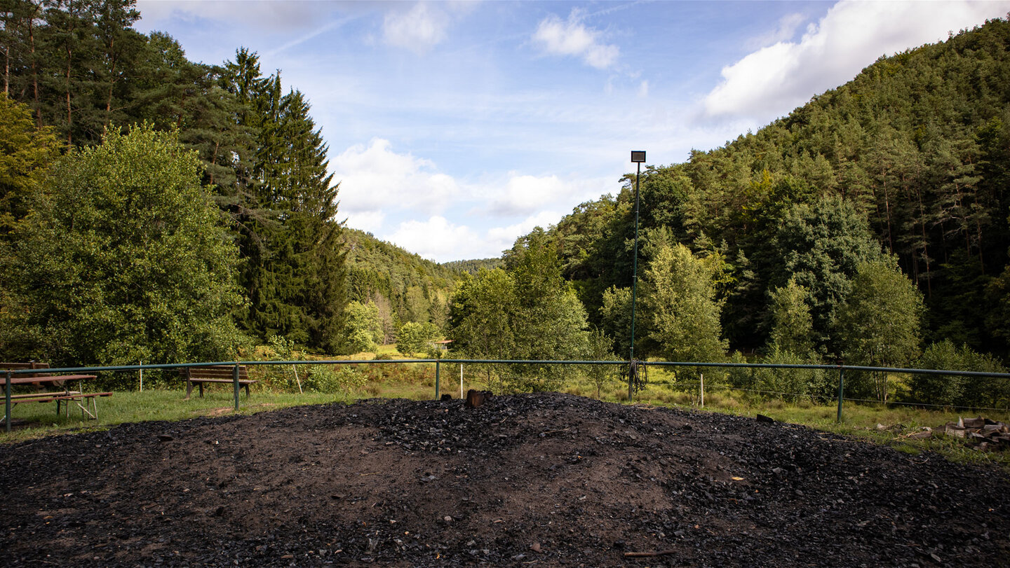 Kohlenmeilerplatz bei den Käntelwiesen – Schauplatz der Köhlerwoche in Erfweiler