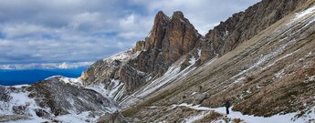 verschneiter Wanderweg Richtung Alpe di Tires