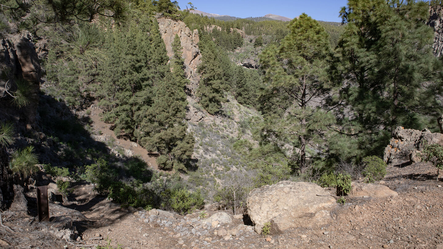 Wanderpfad beim Abstieg in die Géñiga-Schlucht