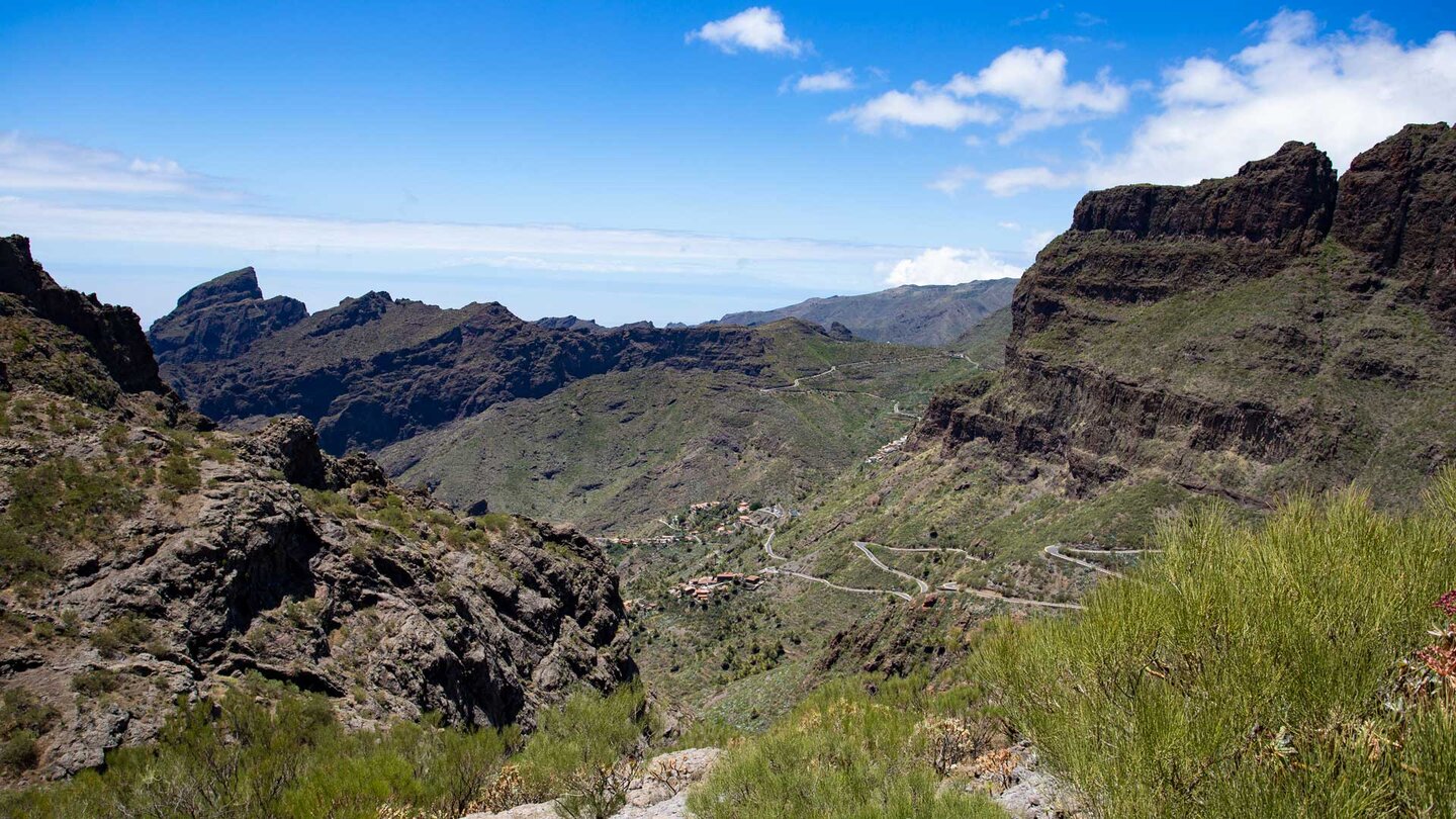 Blick vom Aussichtspunkt Degollada de Cherfe auf  Masca