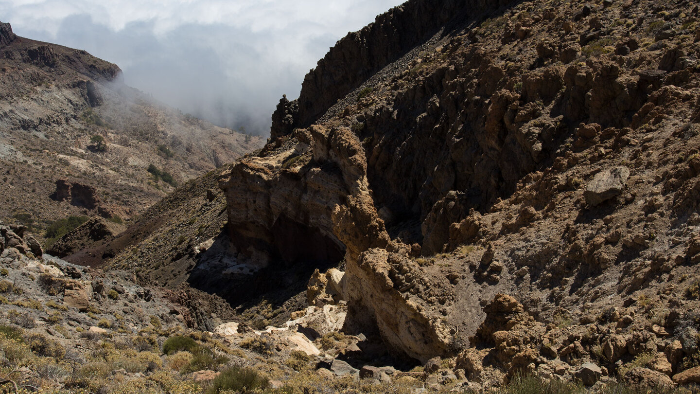angestautes Wolkenmeer in der Schlucht Barranco del Río angestautes Wolkenmeer in der Schlucht Barranco del Río