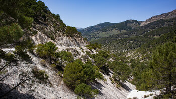 Wandern auf dem Rückweg zur Fabrica de Luz bei Canillas de Albaida