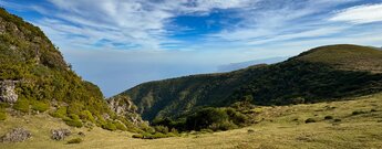 Ausblick vom Fanal Lorbeerwald auf Madeira  zur Atlantikküste