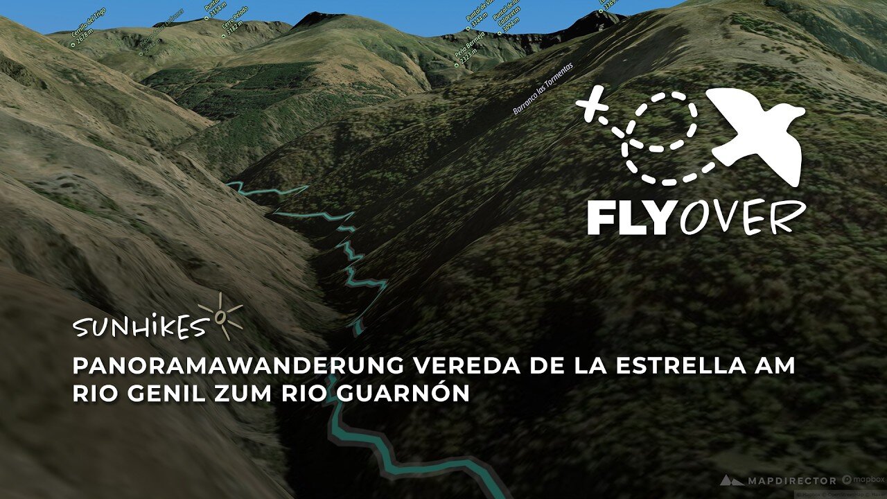 Legendäre Traumtour in Andalusien: Vereda de la Estrella am Río Genil im 3D-Flyover