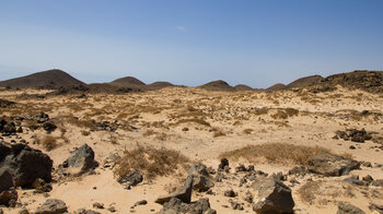 zahlreiche kleine Vulkankegel zwischen Sandflächen