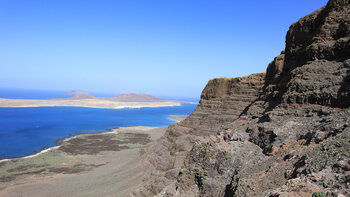 Ausblick vom Mirador de Guinate auf das Chinijo-Archipel