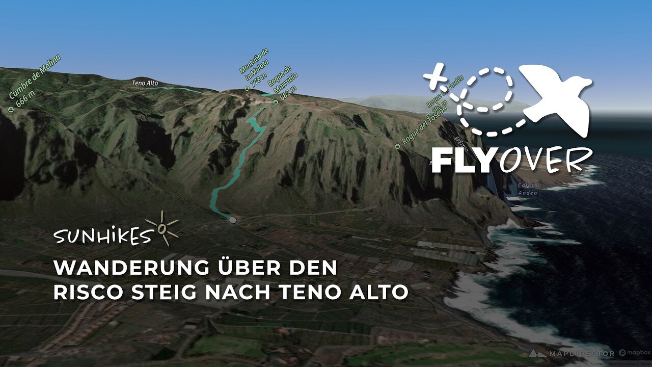 Im Zickzack durch die Teno-Klippen: Der historische Camino del Risco im 3D-Flyover Video