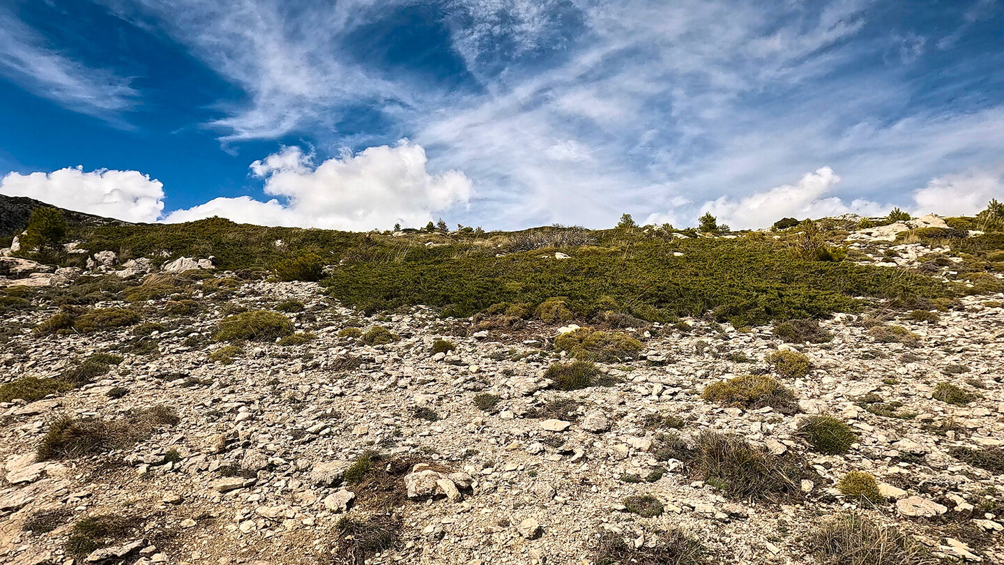 Auf dem Weg zum Refugio de Miramundos am Collado del Puerto Auf dem Weg zum Refugio de Miramundos am Collado del Puerto