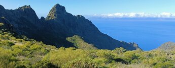 Ausblick auf den Pico Yeje und Roque de la Fortaleza auf der Wanderung