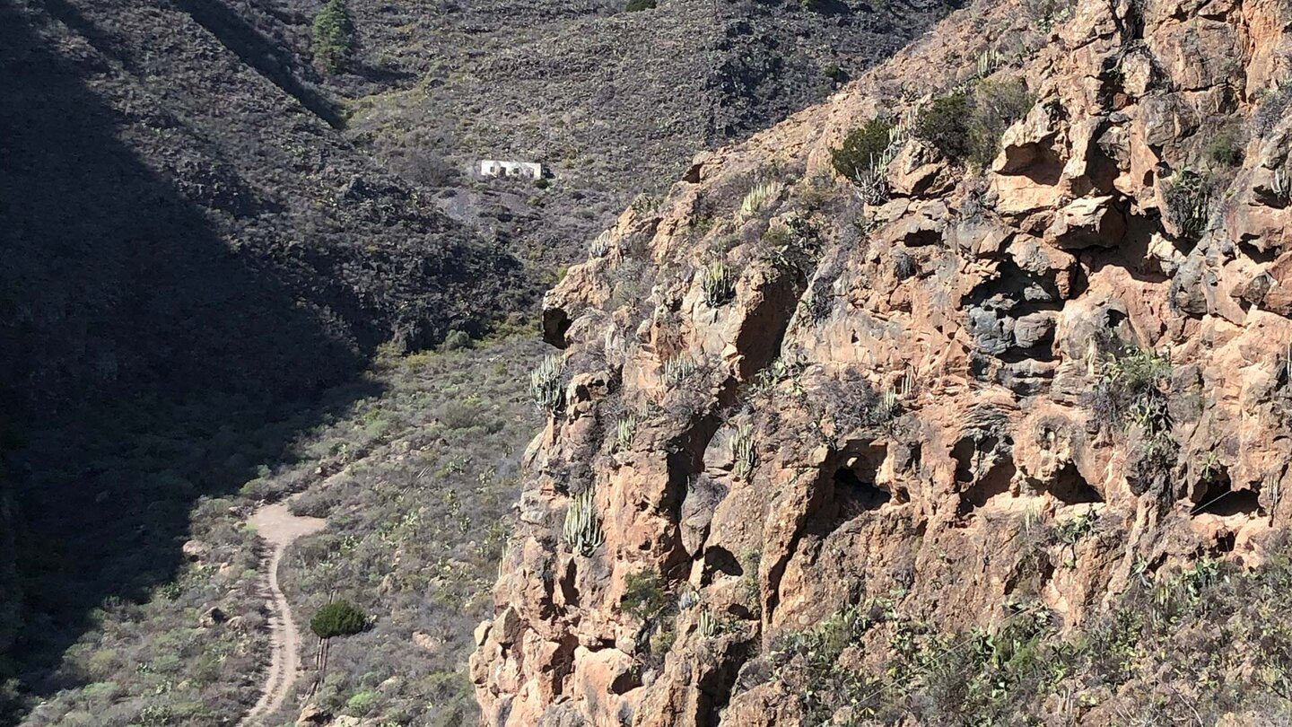 Abstieg in die Tamadaya Schlucht