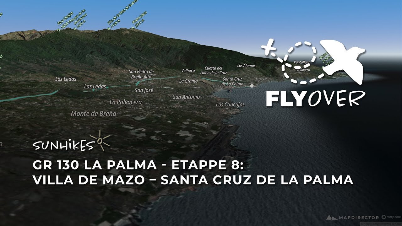 GR 130 auf La Palma – Etappe 8: Villa de Mazo – Santa Cruz de La Palma – Flyover