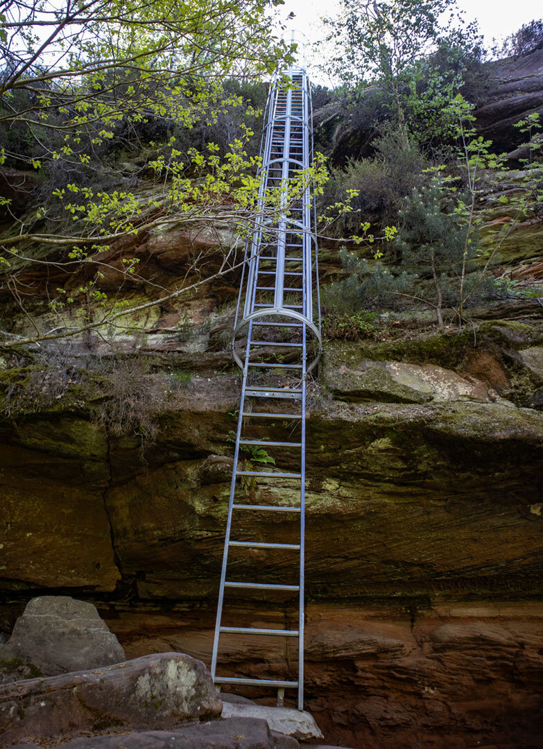 gesicherte Leiter auf den Hühnerstein
