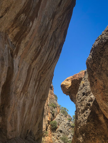 markante Felsnase in der Lisos-Schlucht