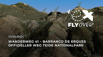 Teneriffa Wanderweg 41: Am Rande der tiefen Schlucht Barranco de Erques im Flyover Video