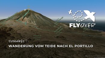 Gigantischer Abstieg: Vom Teide-Gipfel durch helle Bimssteinfelder nach El Portillo (3D-Flyover)
