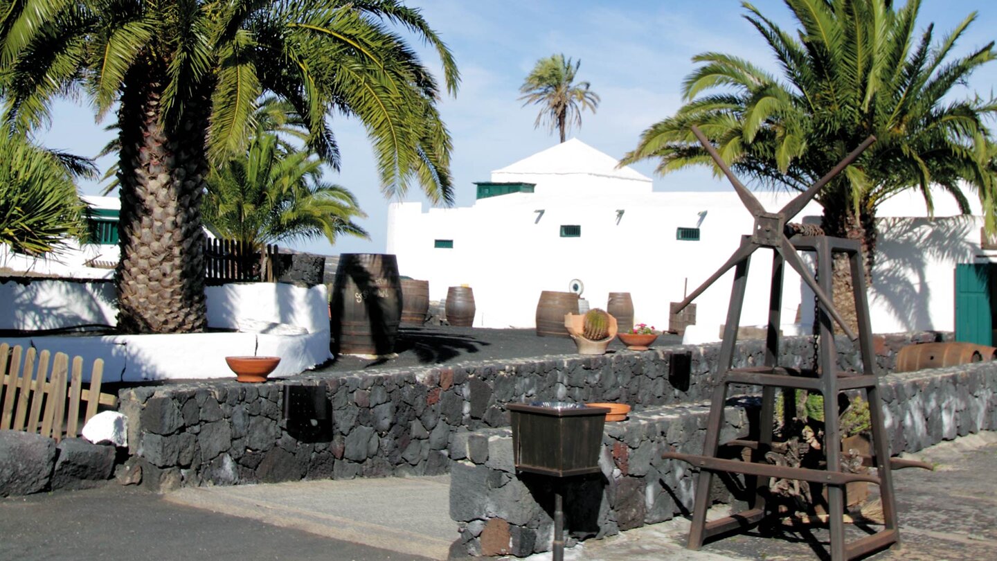 der Eingangsbereich der Bodega El Grifo in La Geria auf Lanzarote