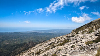 Panorama des La Maroma bis zur Küste von Malága