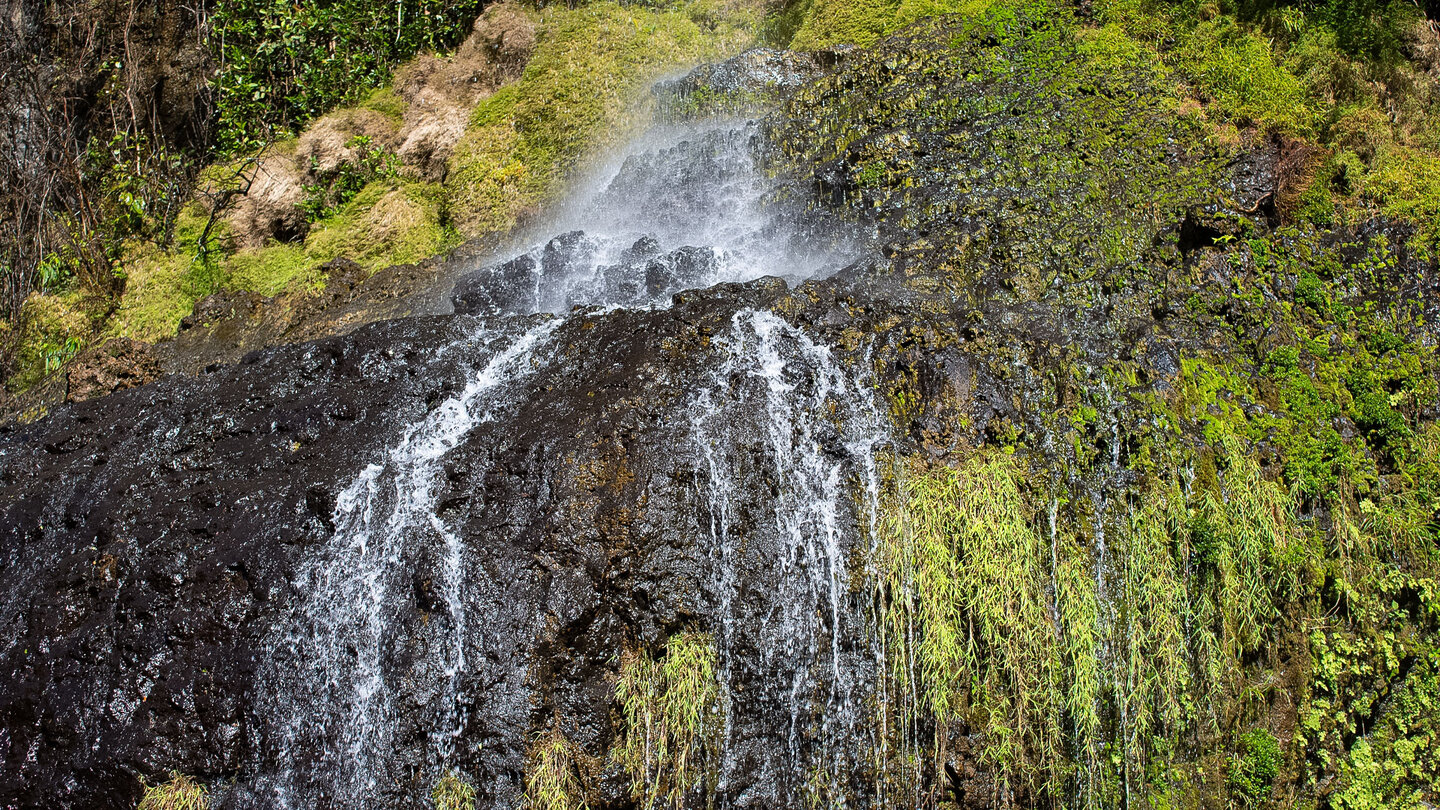 an den unteren Felsen des Mare Aux Joncs Wasserfall an den unteren Felsen des Mare Aux Joncs Wasserfall