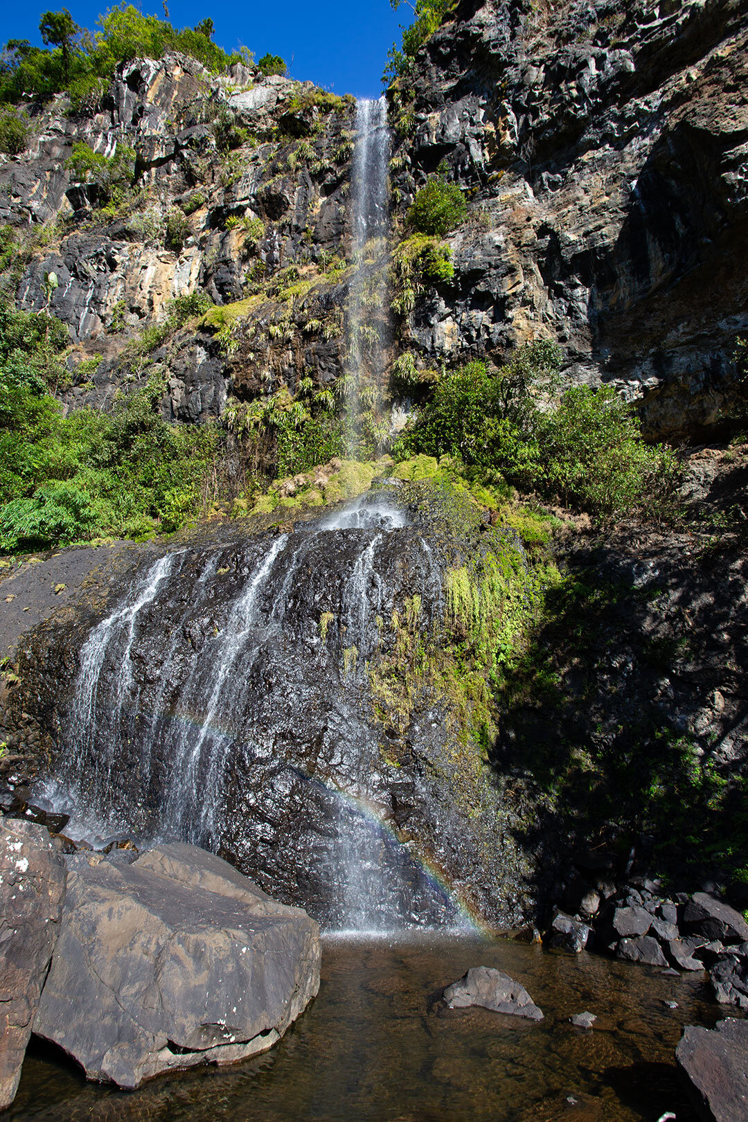 Wasserfall mit Regenbogen - Mare Aux Joncs Wasserfall mit Regenbogen - Mare Aux Joncs