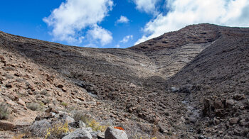 Blick zum Gipfel des Montaña Muda