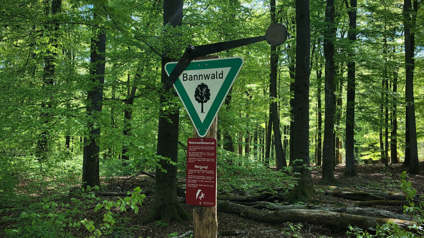 Hinweisschild Naturschutzgebiet Bannwald
