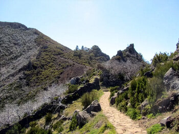 Weg zur Berghütte am Pico Ruivo auf Madeira