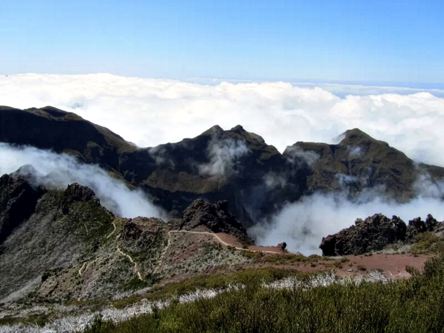 die Wanderroute in den Bergen Madeira