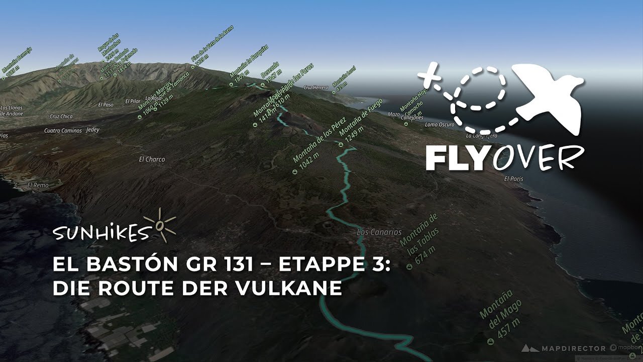 El Bastón GR 131 Etappe 3: Ruta de los Volcanes auf La Palma – Flyover