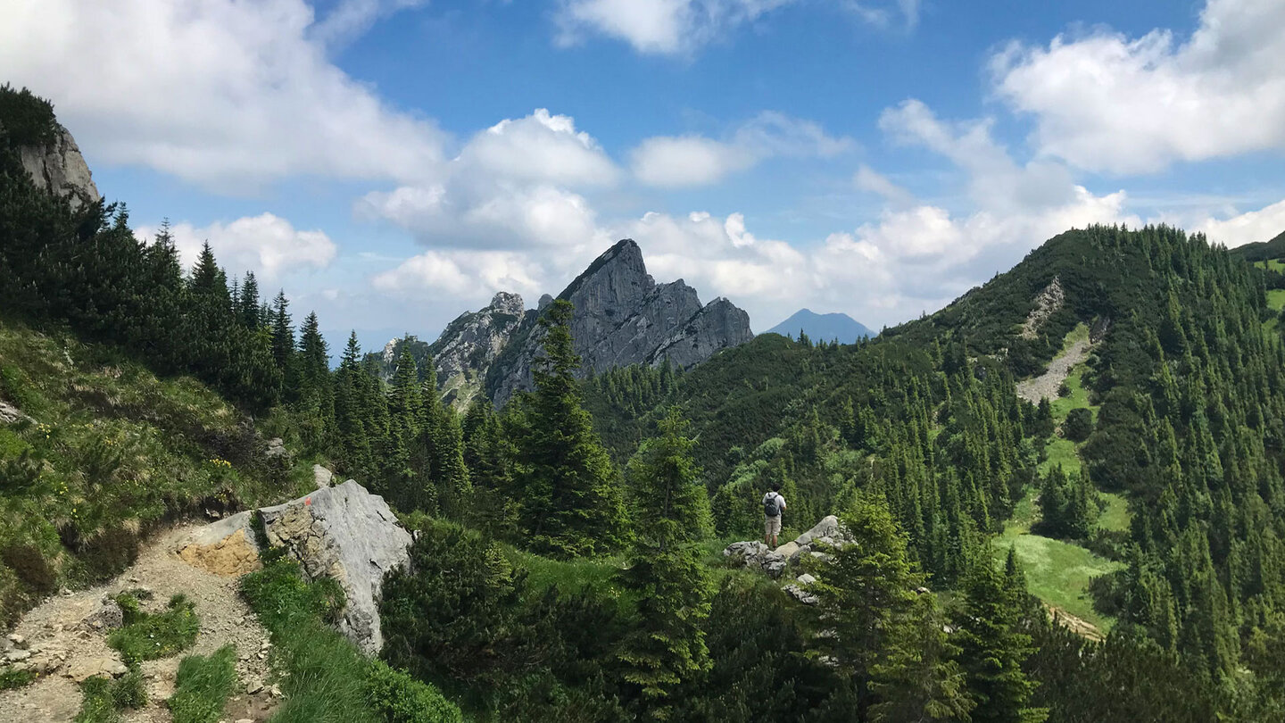 Aussicht vom Wanderweg hinüber zu den Ruchenköpfen