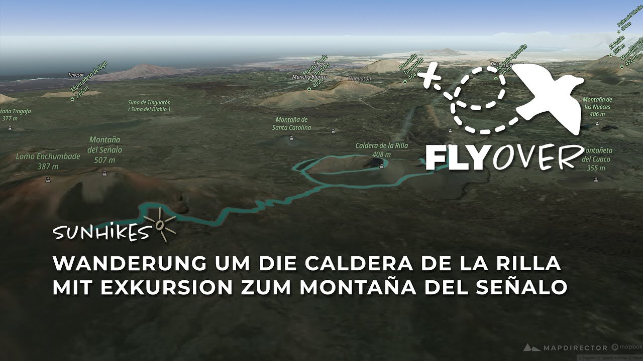 Caldera de la Rilla mit Exkursion zum Montaña del Señalo auf Lanzarote – Flyover