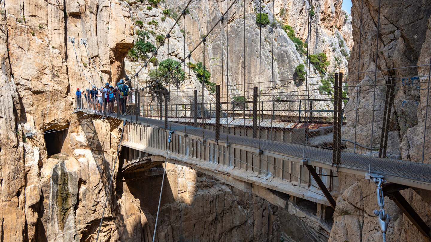 Caminito del Rey an der Hängebrücke Los Gaitanes