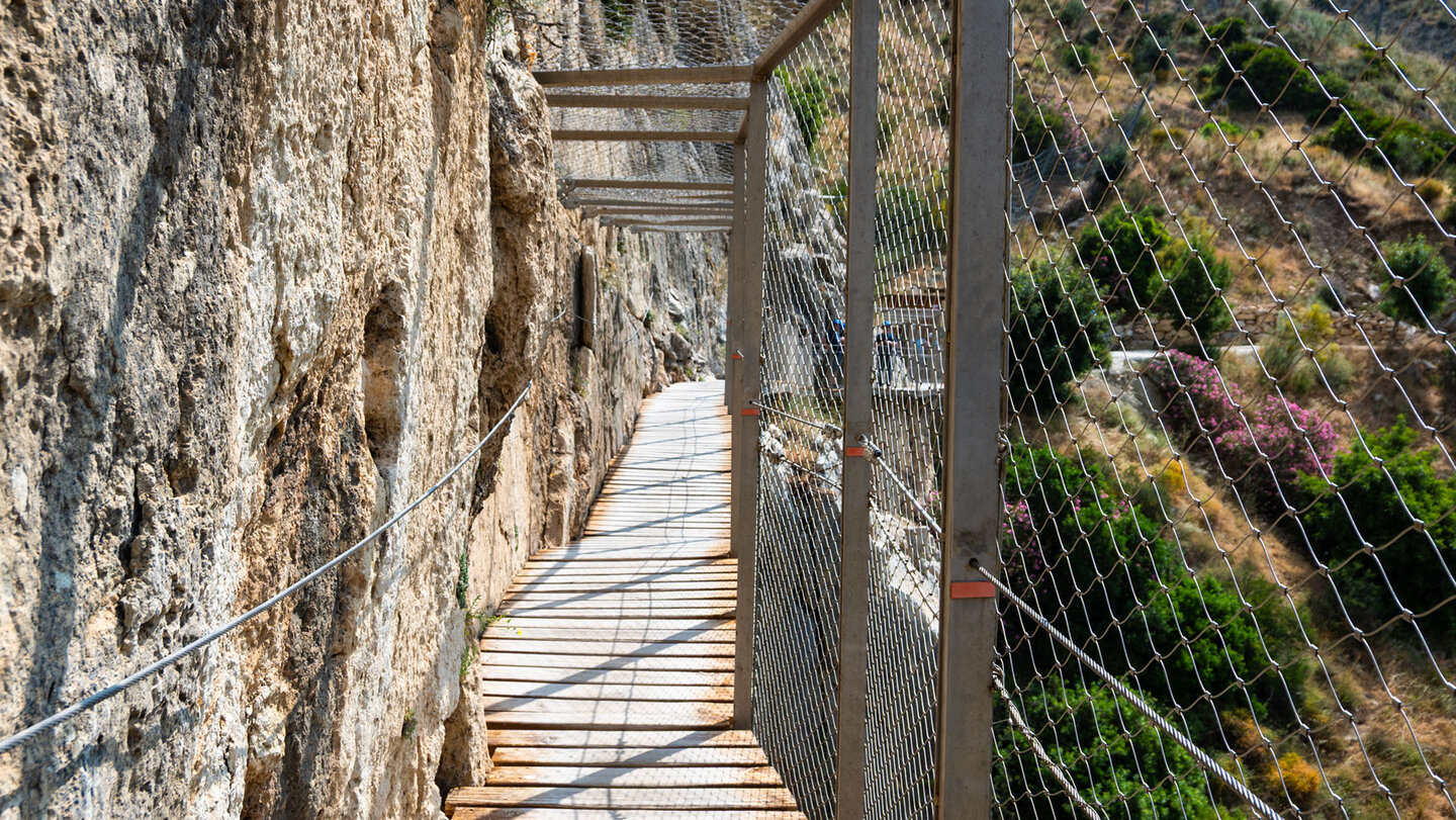 gesicherte Passage am des Caminito del Rey